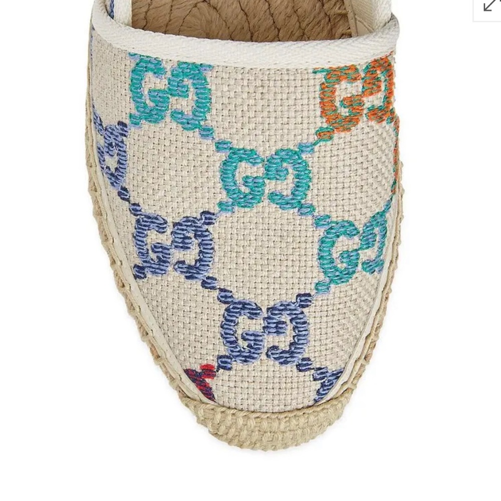 Gorgeous & Authentic GUCCI Logo Printed Canvas Espadrilles Size 38 (Will trade!) - Picture 14 of 16